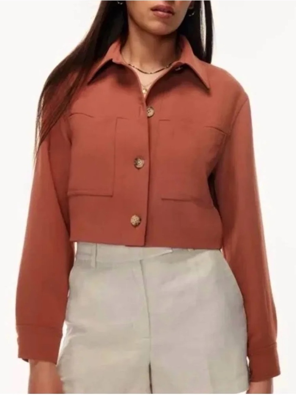 Wilfred Cropped Utility Jacket - Rust
